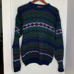 Resilio Sport long sleeve knit sweater green blue maroon